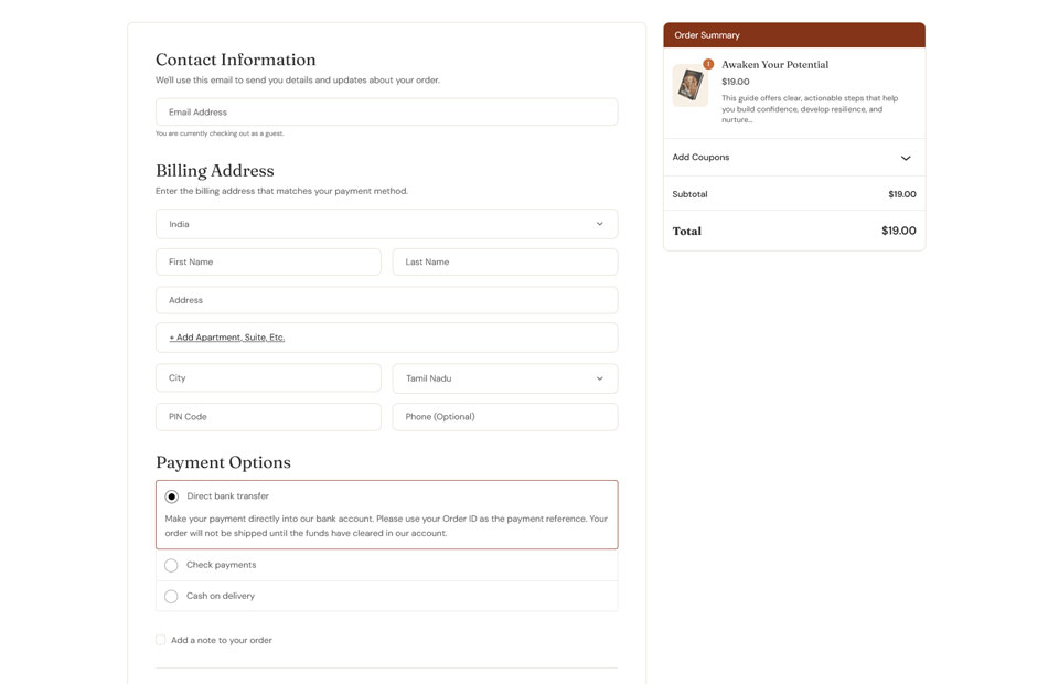 Checkout-page